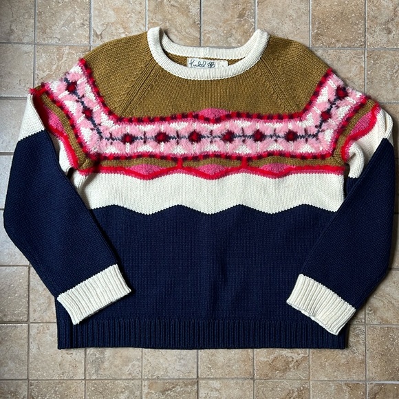 Anthropologie Sweaters - Anthropologie Field Flower Camellia Fair Isle Textured Sweater Soft Warm Cozy XL